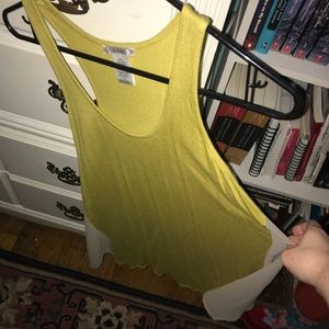 Mustard Yellow Tank Top with Gray Detail